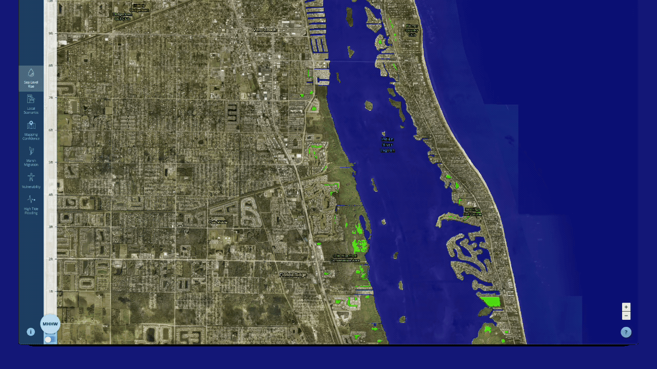 Vero Sea Levels from current to 10 feet
